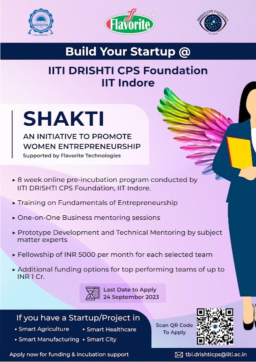 IIT Indore DRISHTI CPS Foundation Startup Support Program